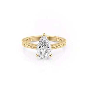 The Elizabeth Set With A 3 Carat Pear Lab Diamond