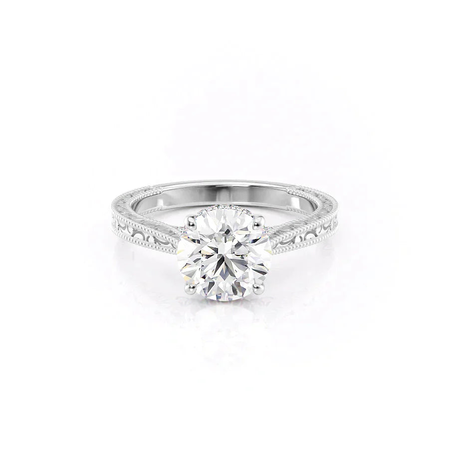 The Elizabeth Set With A 1 Carat Round Lab Diamond