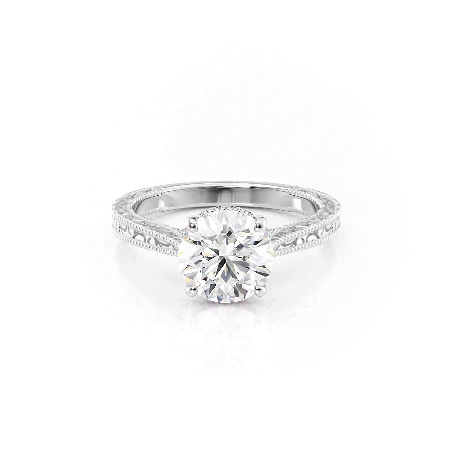 The Elizabeth Set With A 1 Carat Round Moissanite