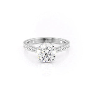 The Elizabeth Set With A 1 Carat Round Moissanite