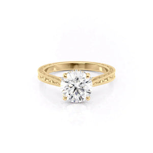 The Elizabeth Set With A 3 Carat Round Lab Diamond
