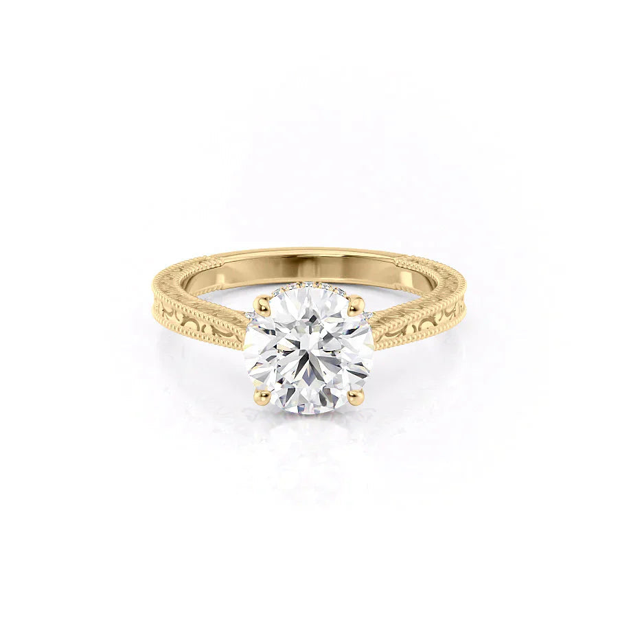 The Elizabeth Set With A 1 Carat Round Moissanite