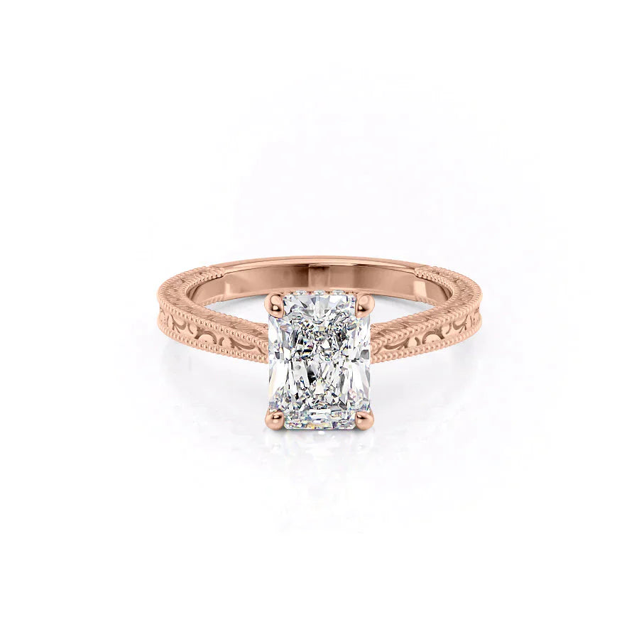 The Elizabeth Set With A 1.5 Carat Radiant Lab Diamond