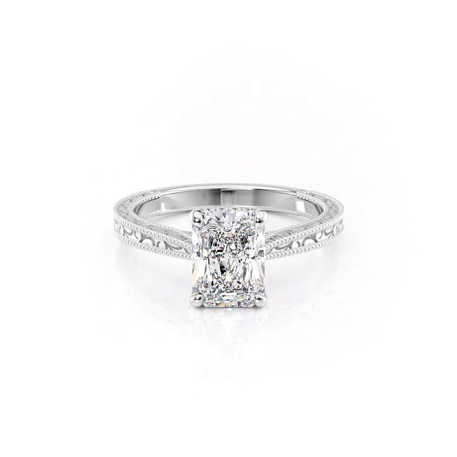 The Elizabeth Set With A 2.5 Carat Radiant Lab Diamond