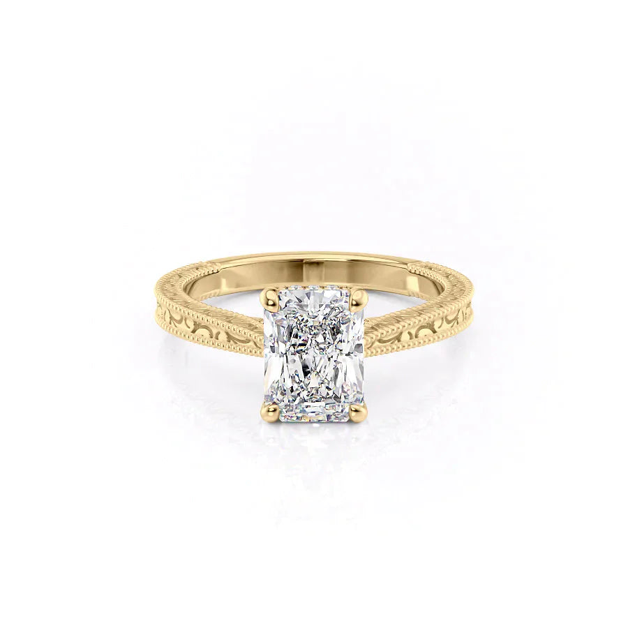 The Elizabeth Set With A 1.5 Carat Radiant Lab Diamond