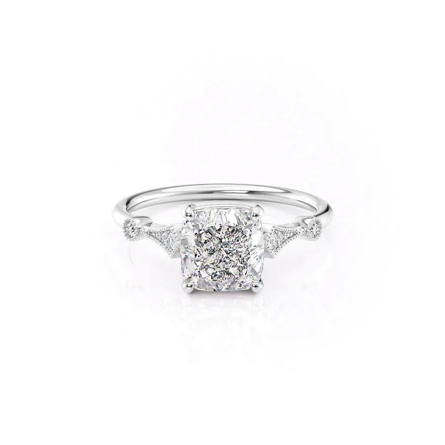 The Amber Set With A Cushion Moissanite