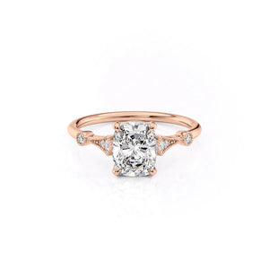 The Amber Set With A Elongated Cushion Moissanite