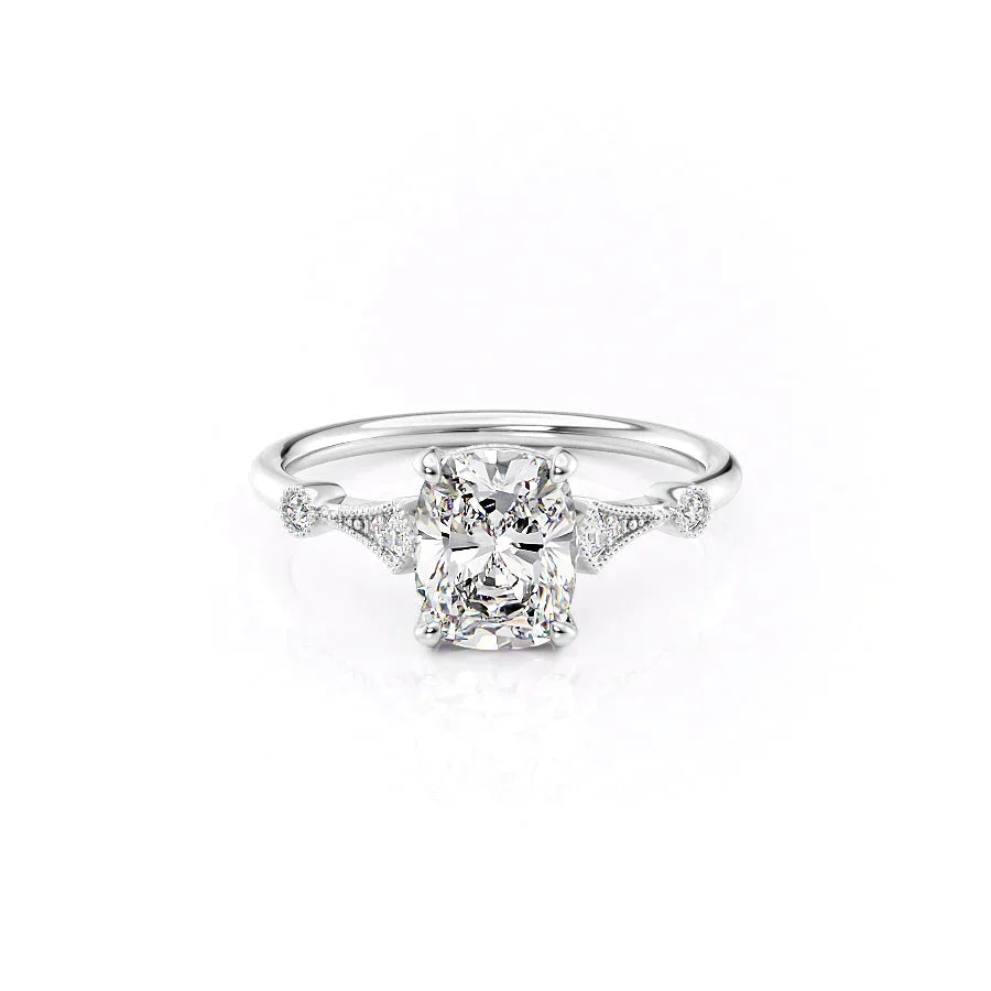 The Amber Set With A 1 Carat Elongated Cushion Lab Diamond