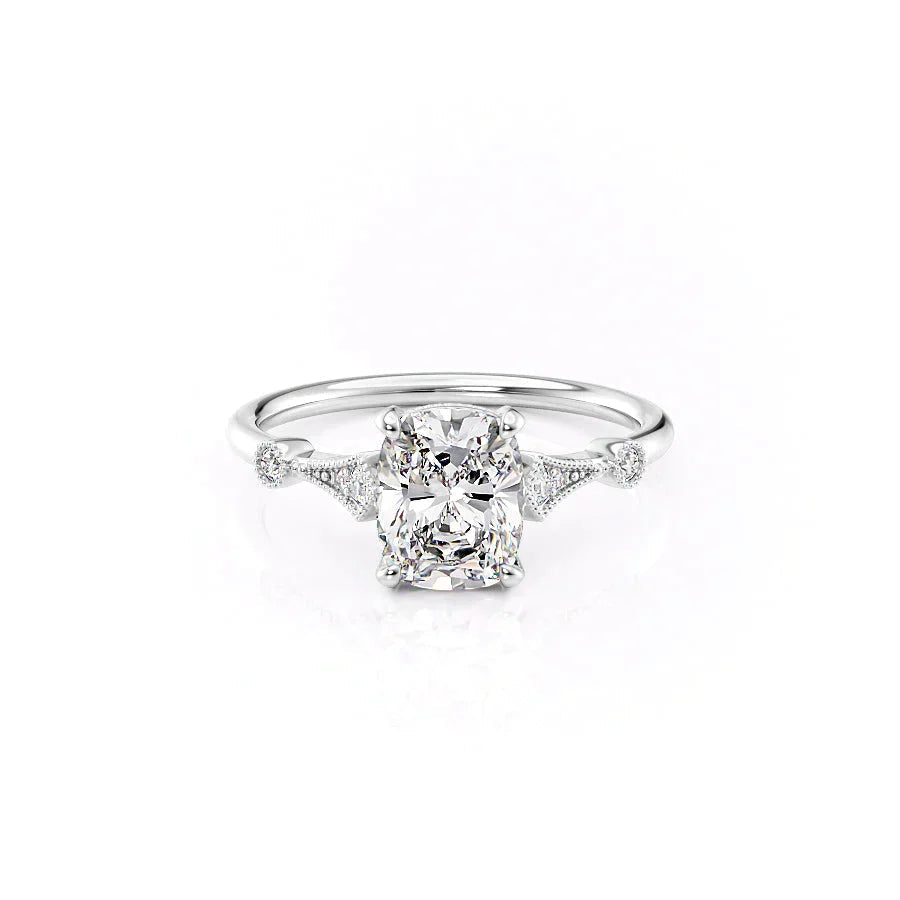 The Amber Set With A Elongated Cushion Moissanite