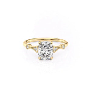 The Amber Set With A Elongated Cushion Moissanite