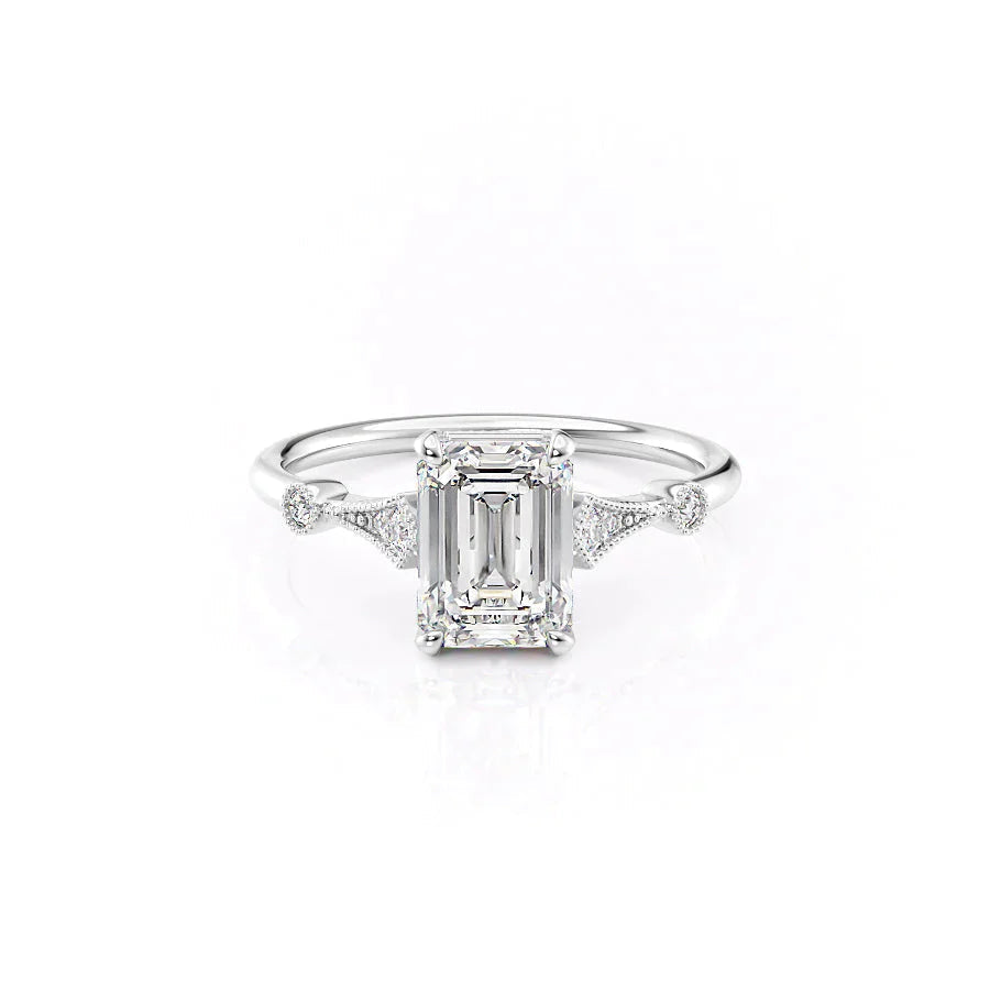 The Amber Set With A Emerald Moissanite