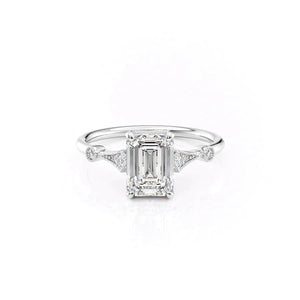 The Amber Set With A Emerald Moissanite