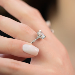 The Amber Set With A 1 Carat Emerald Lab Diamond