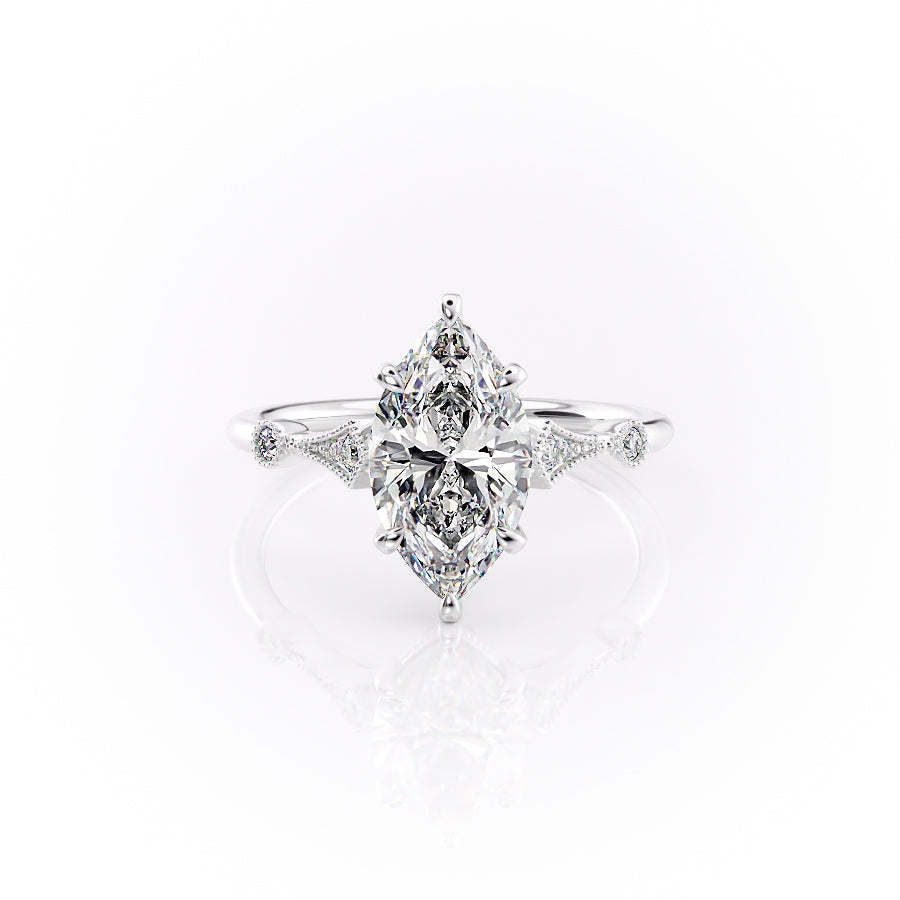 The Amber Set With A Marquise Moissanite