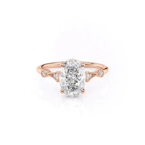 The Amber Set With A Oval Moissanite
