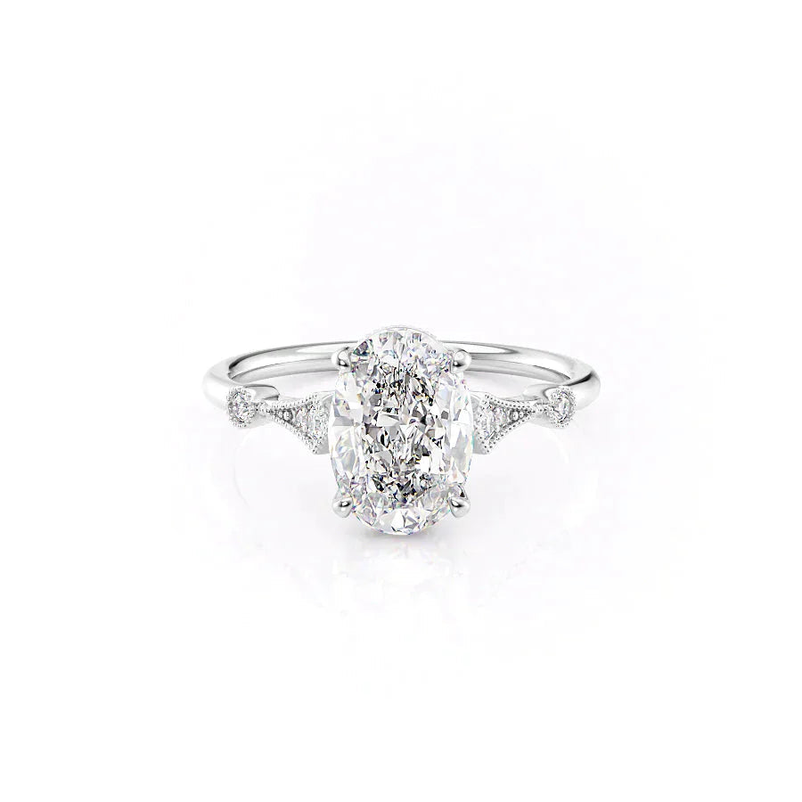 The Amber Set With A Oval Moissanite