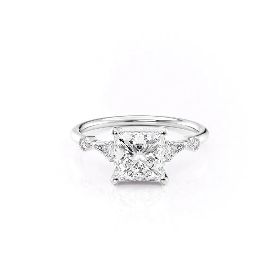 The Amber Set With A 1 Carat Princess Lab Diamond
