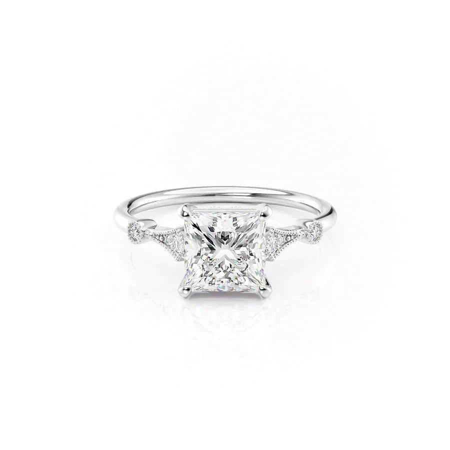 The Amber Set With A Princess Moissanite