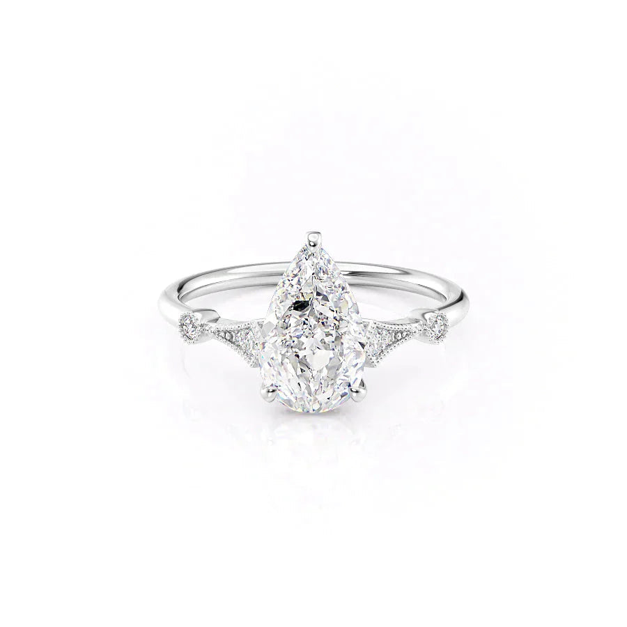 The Amber Set With A Pear Moissanite