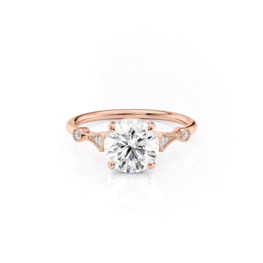 The Amber Set With A 1 Carat Round Moissanite