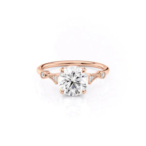 The Amber Set With A Round Moissanite