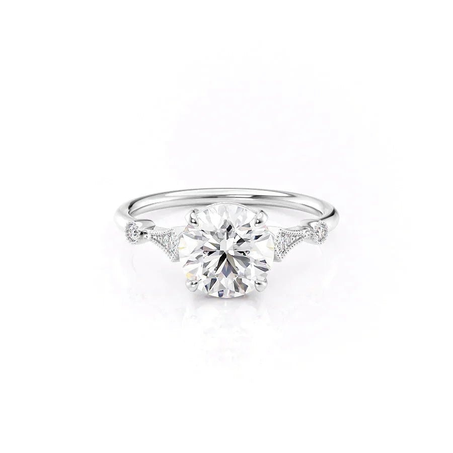 The Amber Set With A 1 Carat Round Moissanite