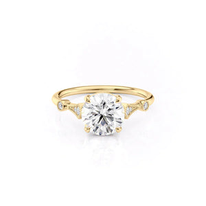The Amber Set With A 1 Carat Round Lab Diamond