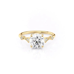 The Amber Set With A Round Moissanite