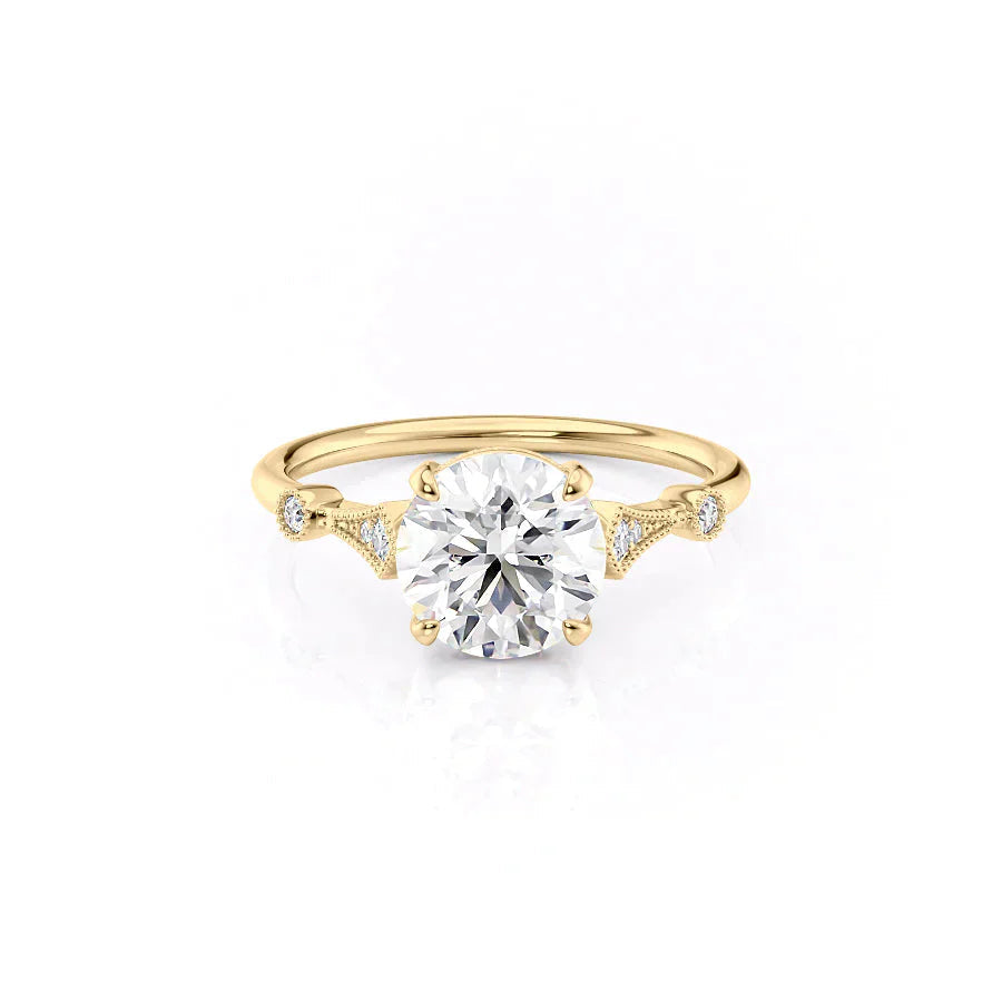 The Amber Set With A 1 Carat Round Moissanite