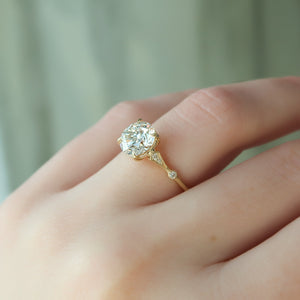 The Amber Set With A 1 Carat Round Lab Diamond
