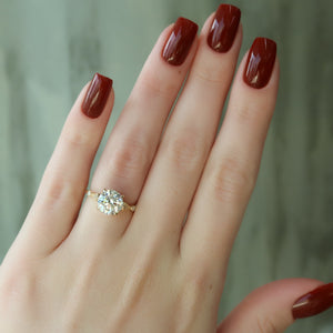 The Amber Set With A 1 Carat Round Lab Diamond