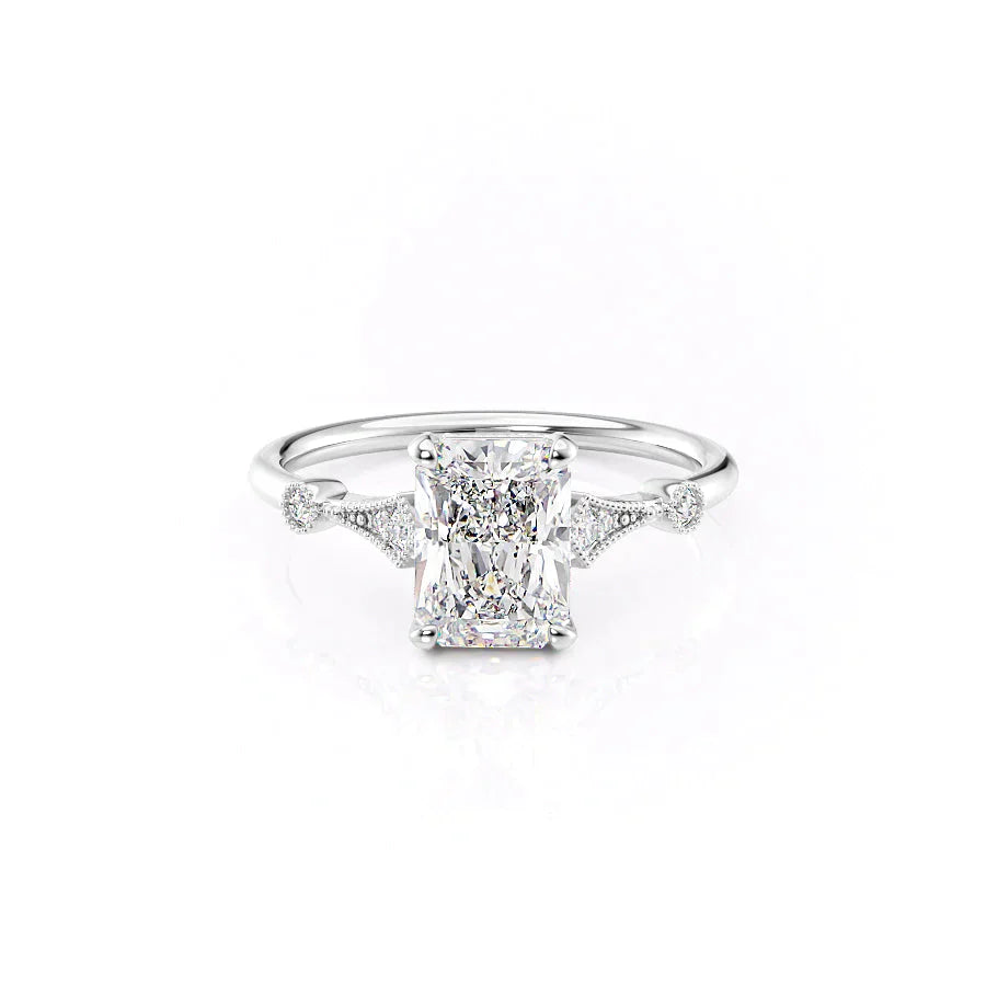 The Amber Set With A 1 Carat Radiant Lab Diamond