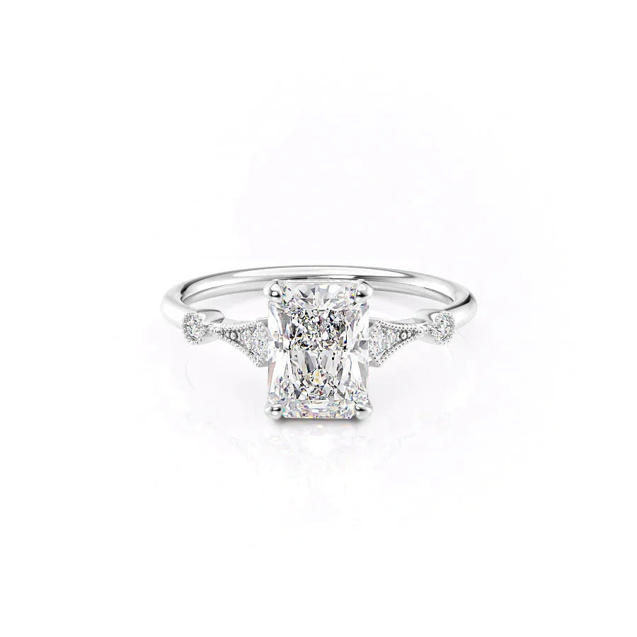 The Amber Set With A Radiant Moissanite