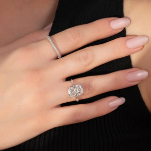 The Amber Set With A 1 Carat Radiant Lab Diamond
