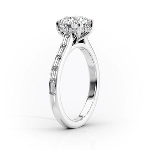 The Monica Set With A 1.5 Carat Round Moissanite
