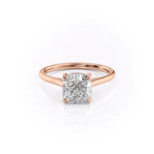 The Natalie Set With A 2.5 Carat Cushion Moissanite