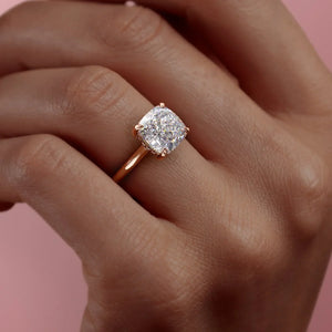 The Natalie Set With A 3.5 Carat Cushion Moissanite