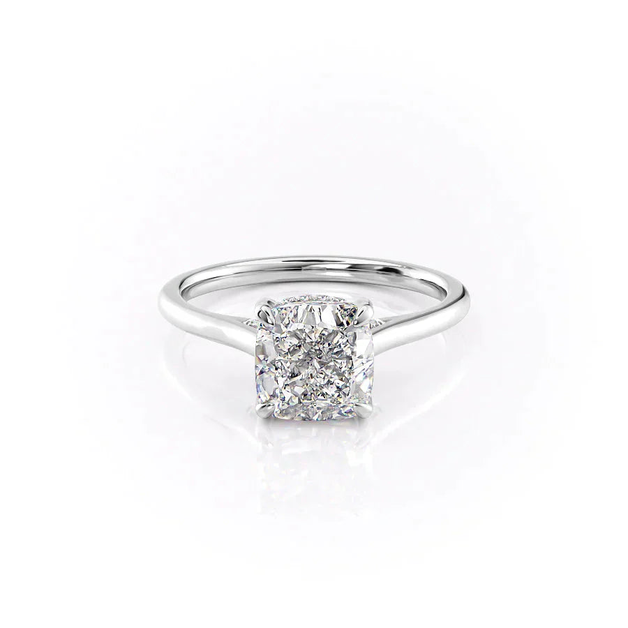The Natalie Set With A 4.5 Carat Cushion Moissanite