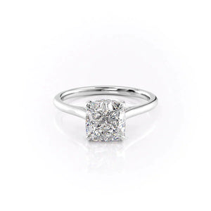 The Natalie Set With A 4.5 Carat Cushion Moissanite