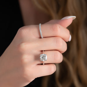 The Natalie Set With A 3 Carat Cushion Lab Diamond