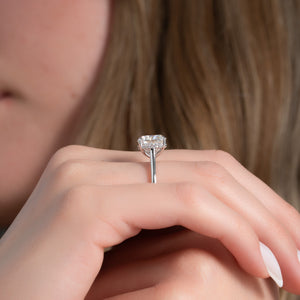 The Natalie Set With A 3 Carat Cushion Lab Diamond
