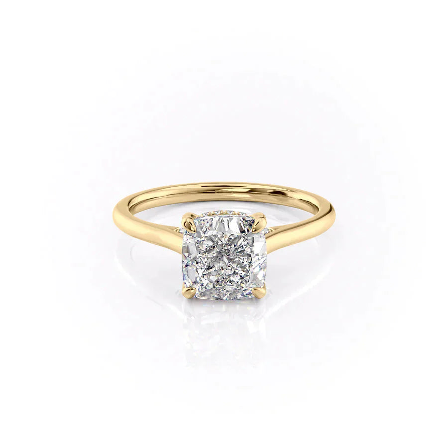 The Natalie Set With A 1.5 Carat Cushion Moissanite