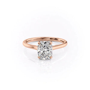 The Natalie Set With A 1.5 Carat Elongated Cushion Moissanite