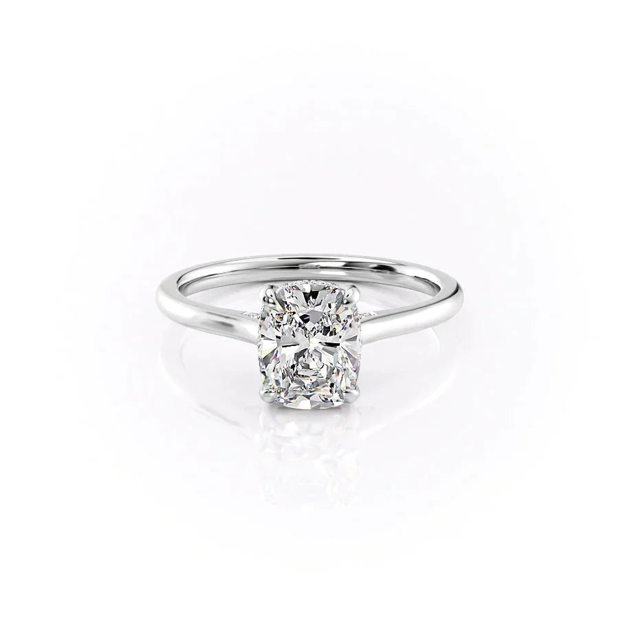 The Natalie Set With A Elongated Cushion Moissanite