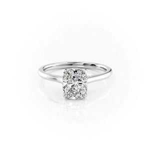 The Natalie Set With A Elongated Cushion Moissanite