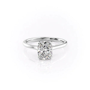 The Natalie Set With A 1.5 Carat Elongated Cushion Lab Diamond