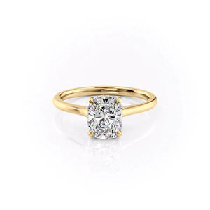 The Natalie Set With A 2 Carat Elongated Cushion Lab Diamond