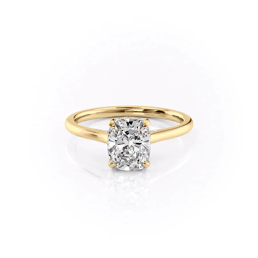 The Natalie Set With A 4.5 Carat Elongated Cushion Moissanite