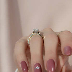 The Natalie Set With A 2.5 Carat Elongated Cushion Moissanite