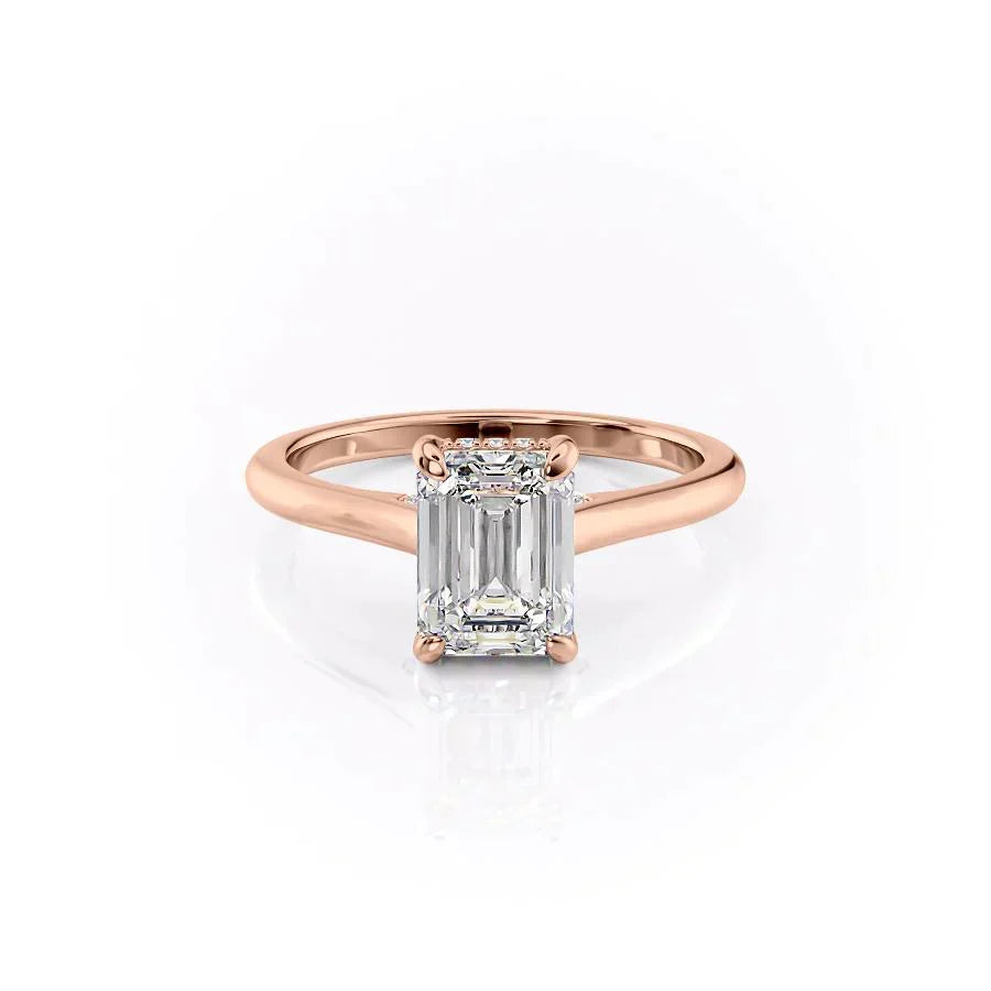 The Natalie Set With A 3.5 Carat Emerald Moissanite